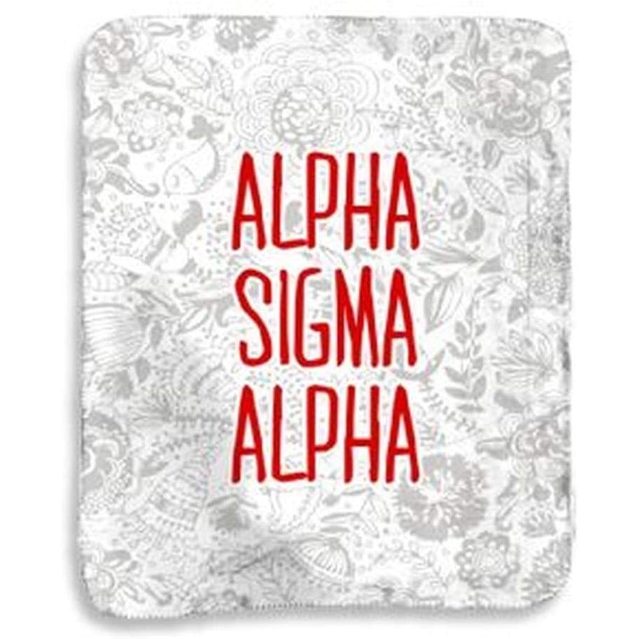 image:imageGreekgear Alpha Sigma Alpha ASA Floral Sherpa Lap Blanket