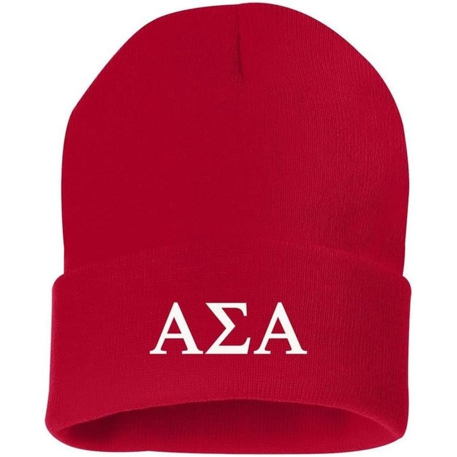 image:imageGreekgear Alpha Sigma Alpha ASA Greek Letter Knit Cap Red