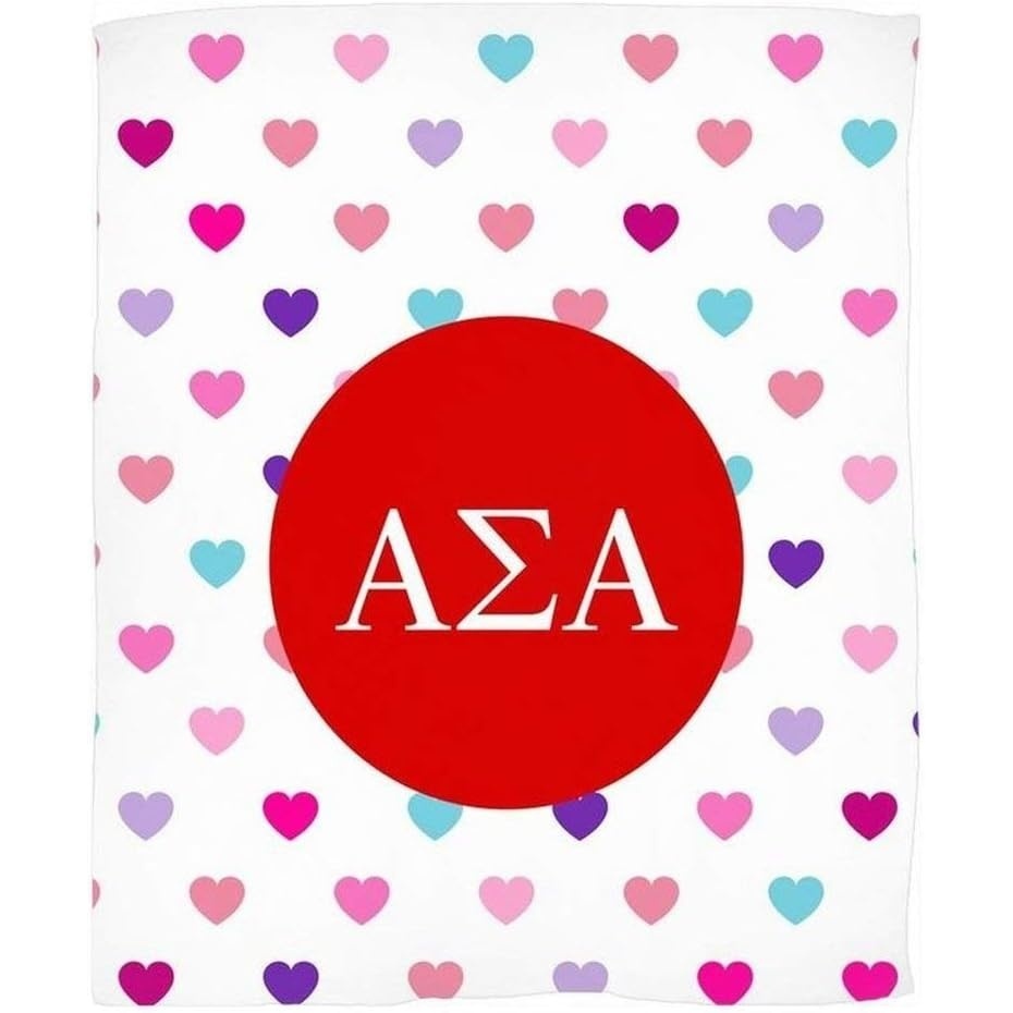 image:imageGreekgear Alpha Sigma Alpha ASA Hearts Fleece Blanket
