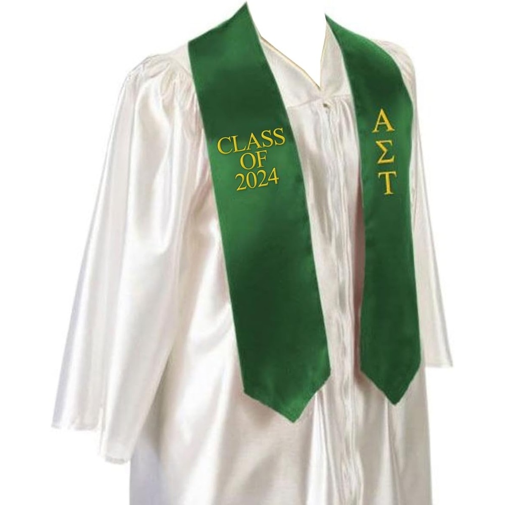 image:imageGreekgear Alpha Sigma Tau Embroidered Graduation Sash Stole