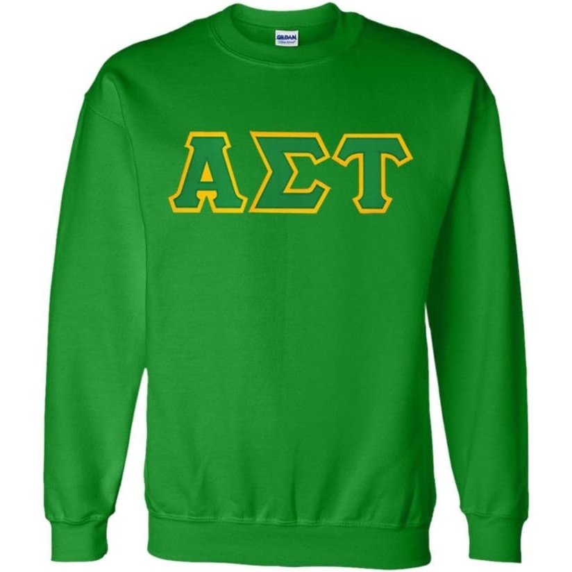image:imageGreekgear Alpha Sigma Tau Lettered CrewneckIrish Green
