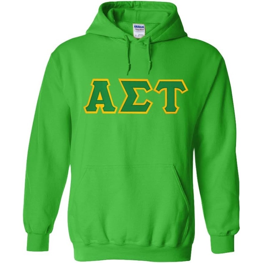 image:imageGreekgear Alpha Sigma Tau Lettered Hooded SweatshirtIrish Green