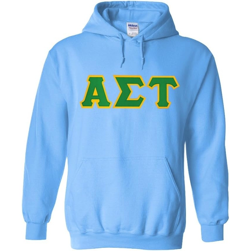 image:imageGreekgear Alpha Sigma Tau Lettered Hooded SweatshirtLight Blue