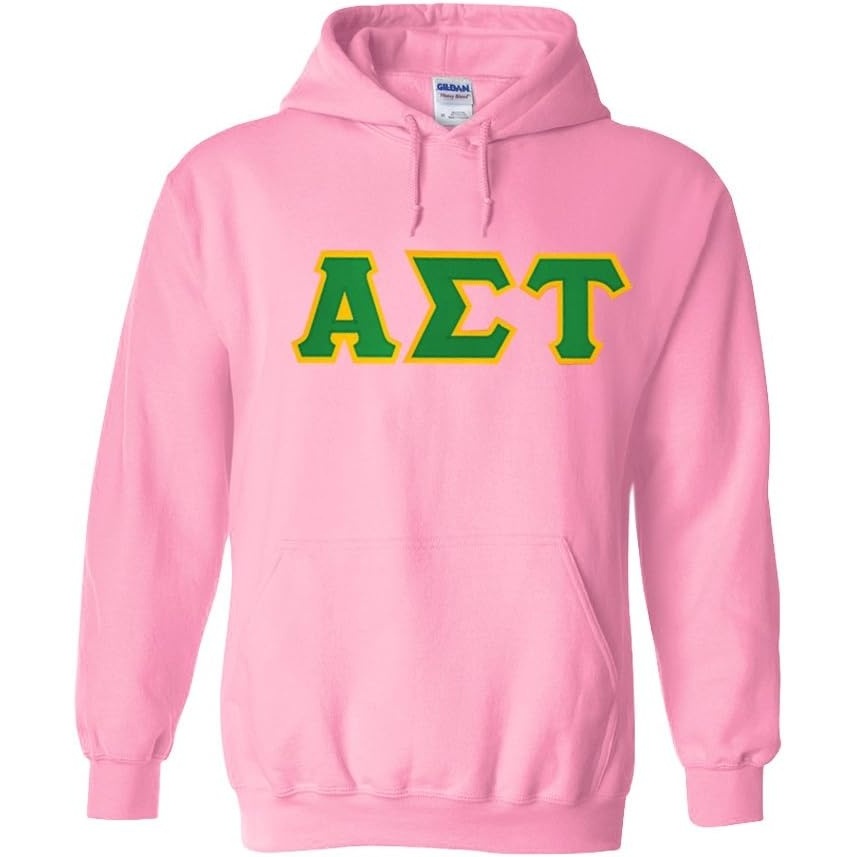 image:imageGreekgear Alpha Sigma Tau Lettered Hooded SweatshirtLight Pink