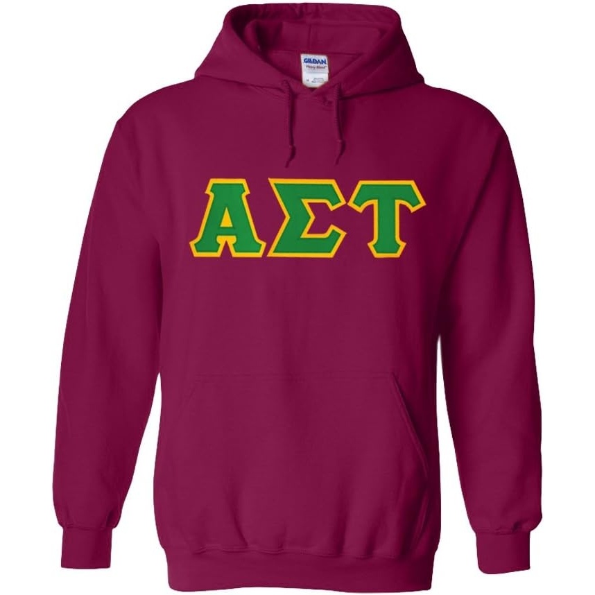 image:imageGreekgear Alpha Sigma Tau Lettered Hooded SweatshirtMagenta Pink