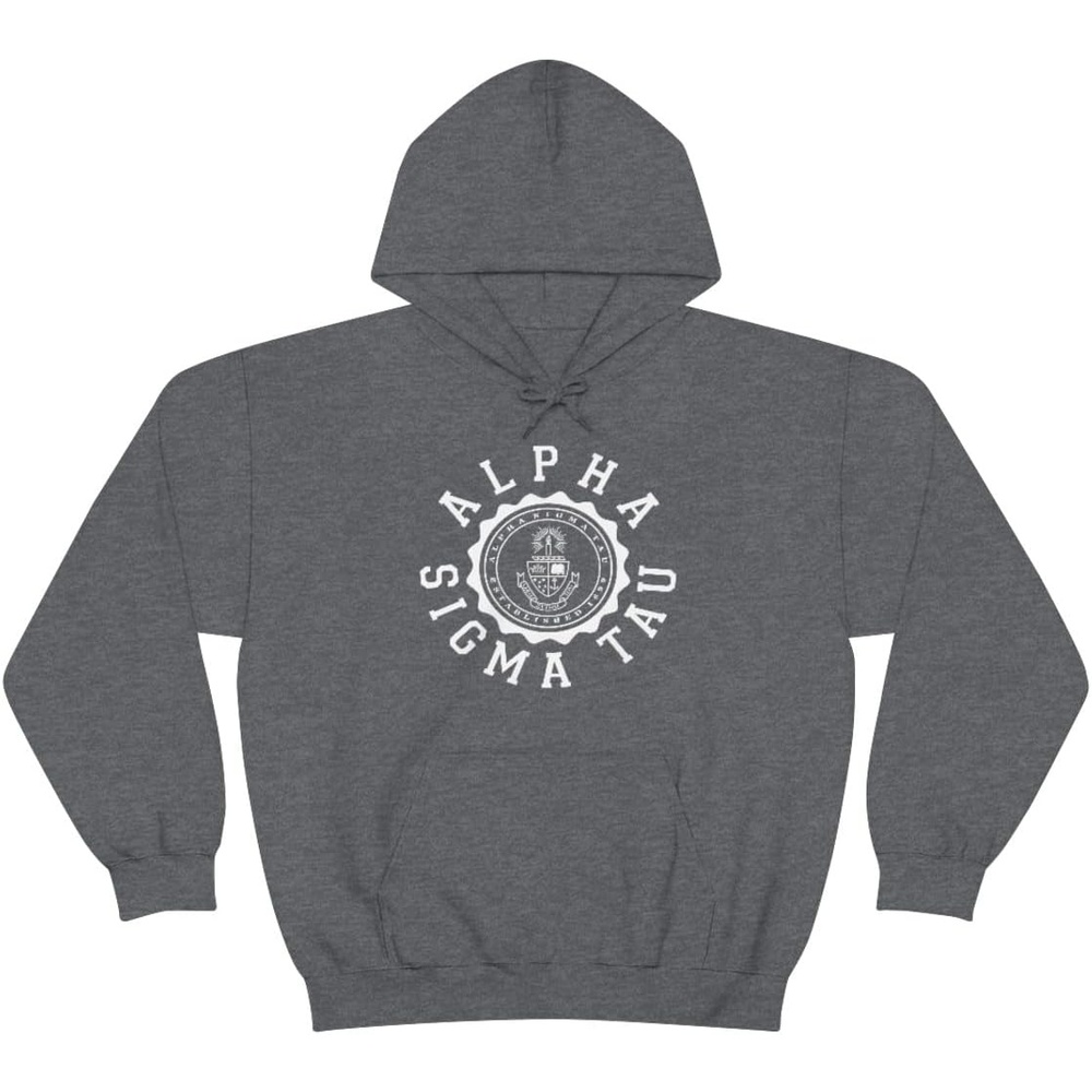 image:imageGreekgear Alpha Sigma Tau Unisex College Seal HoodieDark Heather