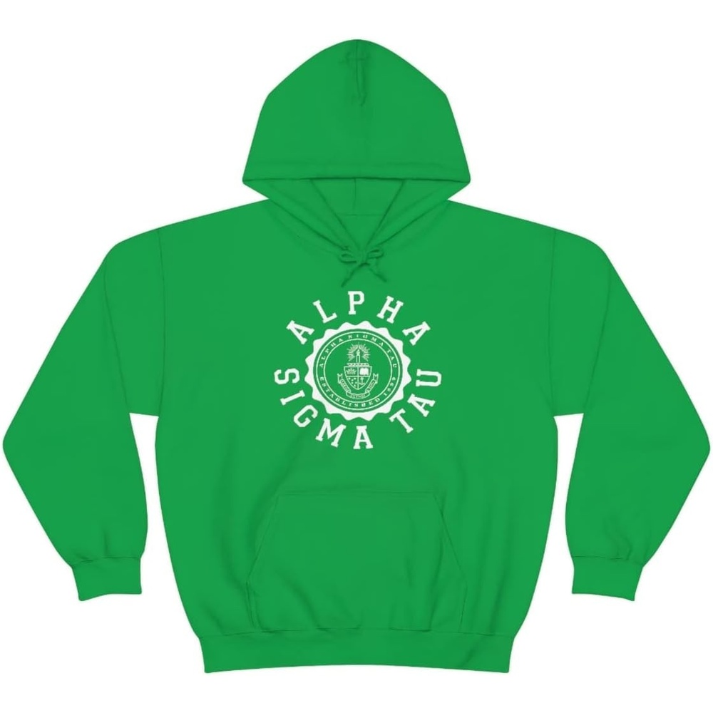 image:imageGreekgear Alpha Sigma Tau Unisex College Seal HoodieIrish Green
