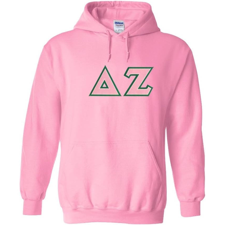 image:imageGreekgear Delta Zeta Lettered Hooded SweatshirtLight Pink