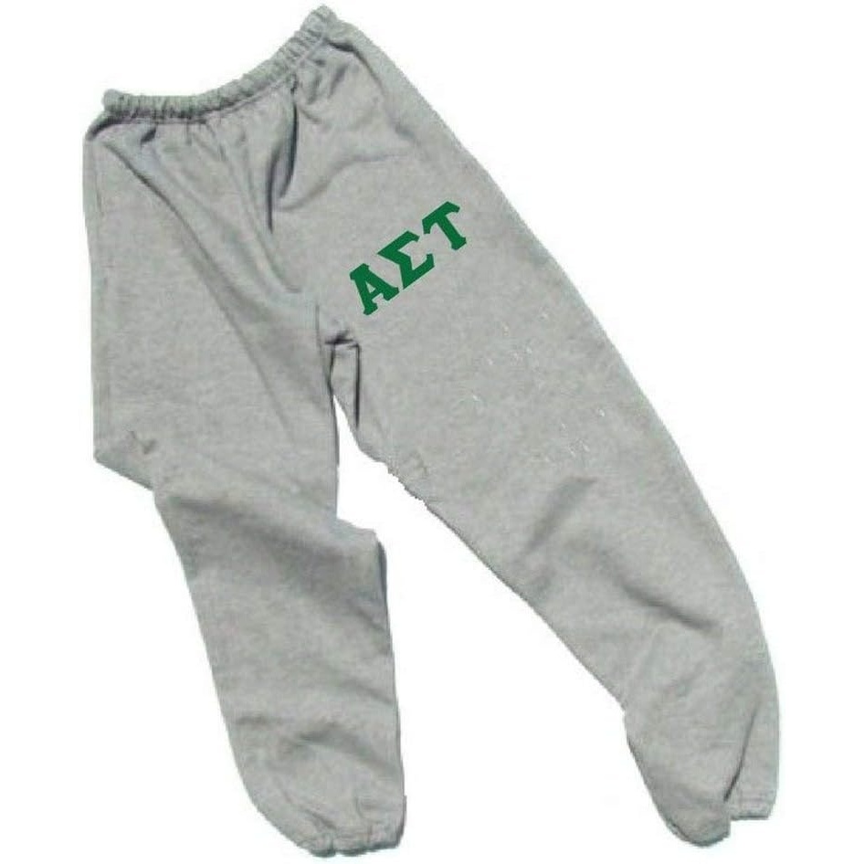 image:imageGreekgear Womens Alpha Sigma Tau AST Lettered Thigh SweatpantsSports Grey