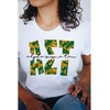 Alpha Sigma Tau Floral Big Lettered T-Shirt(White)