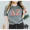 Delta Zeta Bright Flowers Lettered Short Sleeve T-Shirt