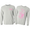 Gamma Phi Beta World Famous Crest Long Sleeve T-Shirt(Light Grey)