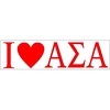Alpha Sigma Alpha ASA I Love Bumper Sticker