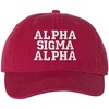 Alpha Sigma Alpha ASA Pigment Dyed Baseball Cap(Brick W/White Thread Color)