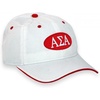 Alpha Sigma Alpha ASA Throwback Oval Game Hat(White)