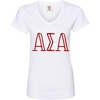 Alpha Sigma Alpha ASA V-Neck T-Shirt(White)