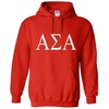 Alpha Sigma Alpha ASA World Famous Greek Hoodie – Red with White Imprint(Red)