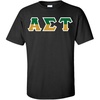 Alpha Sigma Tau Two Tone Greek Lettered T-Shirt(Black)