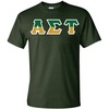 Alpha Sigma Tau Two Tone Greek Lettered T-Shirt(Forest Green)
