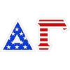Delta Gamma American Flag Greek Letter Sticker