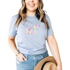 Delta Gamma Lettered Greek Short Sleeve T-Shirt(Ice Blue)