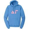 Delta Gamma Pigment-Dyed Lettered Hooded Sweatshirt(Blue Moon)