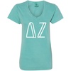 Delta Zeta V-Neck T-Shirt(Lagoon)