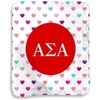 Greekgear Alpha Sigma Alpha ASA Hearts Sherpa Lap Blanket