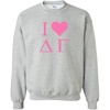 I Love Delta Gamma Crewneck Sweatshirt(Light Grey)