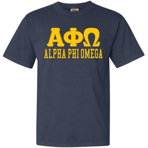Alpha Phi Omega Greek Heavyweight T-Shirt(True Navy)