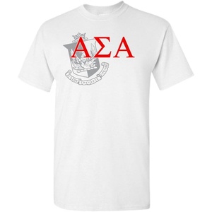 Alpha Sigma Alpha ASA Greek Crest T-Shirt(Light Grey)