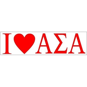 Alpha Sigma Alpha ASA I Love Bumper Sticker