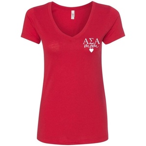 Alpha Sigma Alpha ASA Mom Ideal V-Neck(Red)