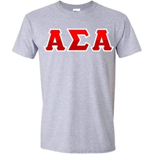 Alpha Sigma Alpha ASA Two Tone Greek Lettered T-Shirt(Sports Grey)