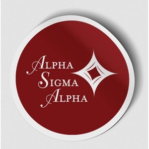 Alpha Sigma Alpha Logo Round Decal Red(Red)