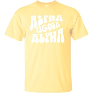 Alpha Sigma Alpha Sorority Shag T-Shirt(Maize)