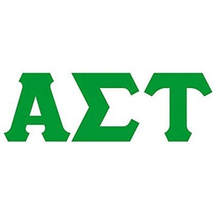 Alpha Sigma Tau AST Big Greek Letter Window Sticker Decal 4 Inches Kelly Green(Kelly Green)