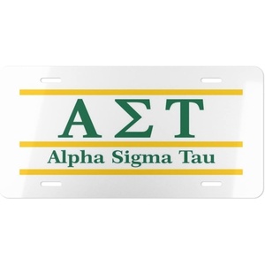 Alpha Sigma Tau AST Lettered Lines License Covers