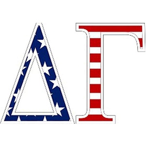 Delta Gamma American Flag Greek Letter Sticker – 2.5″ Tall