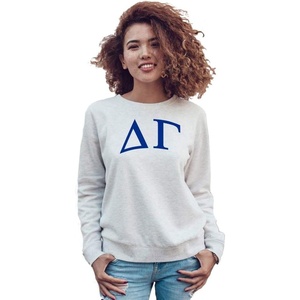 Delta Gamma Arched Greek Lettered Crewneck Sweatshirt(Light Grey)