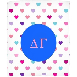 Delta Gamma Hearts Fleece Blanket