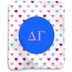 Delta Gamma Hearts Sherpa Lap Blanket