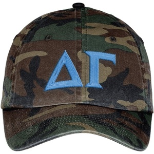 Delta Gamma Lettered Camouflage Hat Military Camo