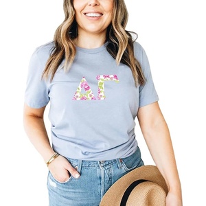 Delta Gamma Lettered Greek Short Sleeve T-Shirt(Ice Blue)
