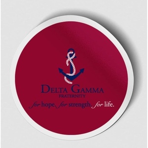 Delta Gamma Logo Round Decal Maroon(Maroon)