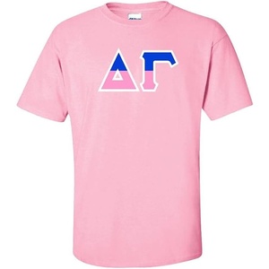 Delta Gamma Two Tone Greek Lettered T-Shirt(Light Pink)