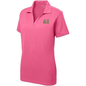 Delta Zeta Greek Letter Polo Shirts(Pink)