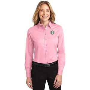 Delta Zeta Long Sleeve Oxford(Light Pink)