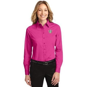 Delta Zeta Long Sleeve Oxford(Tropical Pink)