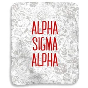 Greekgear Alpha Sigma Alpha ASA Floral Sherpa Lap Blanket